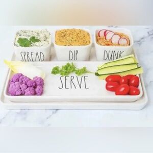 Rae Dunn 5 Piece Serving Set | Spread + Dip + Dunk + Serve | NEW Farmhouse Dip